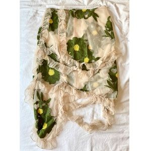 Simone Rocha Floral Embroidered Skirt